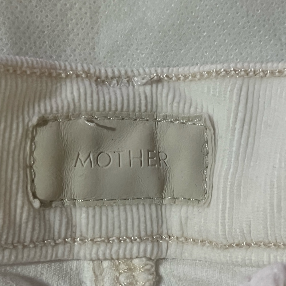 Mother jeans corduroy straight leg size 26 white the insider crop step fray - Picture 10 of 12